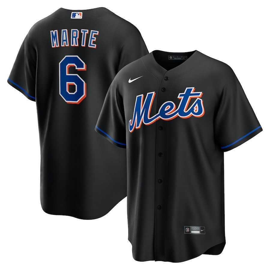 Men's New York Mets #6 Starling Marte Black Stitched Cool Base Nike Jersey,We sell and wholesale Men's New York Mets #6 Starling Marte Black Stitched Cool Base Nike Jersey on line form chian!